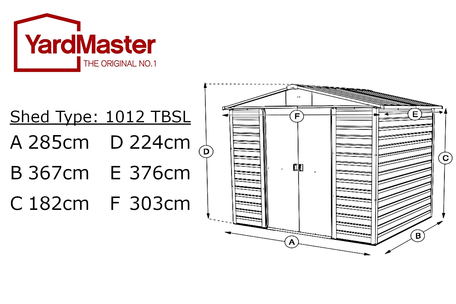 Gerätehaus Brandenburg 10ft x 12ft TBSL - YardMaster International