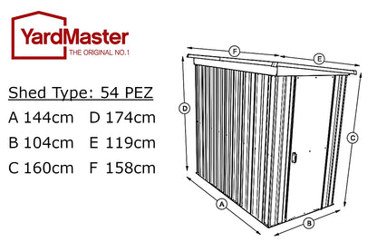 Store-All Pent Metal Shed 54PEZ - Durable Metal Garden Shed for Secure Outdoor Storage - YardMaster International