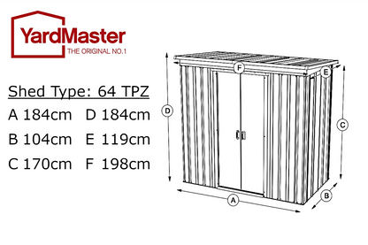 Tall Platinum Stone Grey 6ft x 4ft - YardMaster International