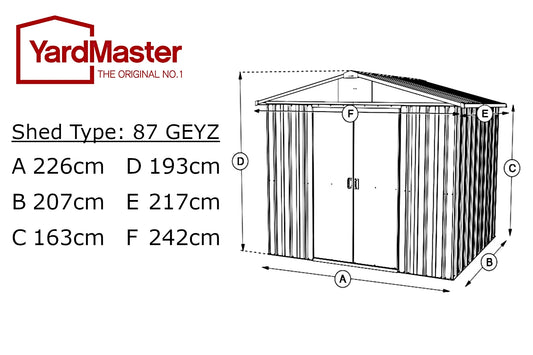 Gerätehaus Bayern 8ft x 7ft GEYZ - YardMaster International